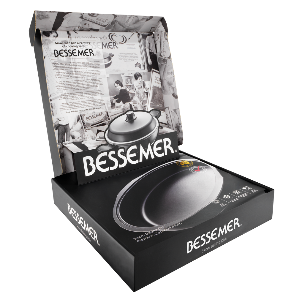 Bessemer Black Round Baking Dish 34cm