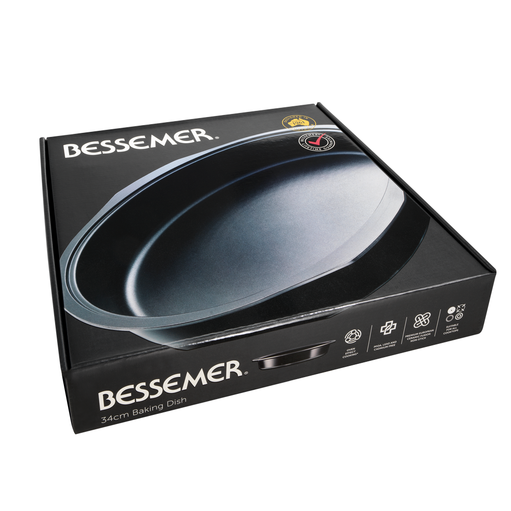 Bessemer Black Round Baking Dish 34cm