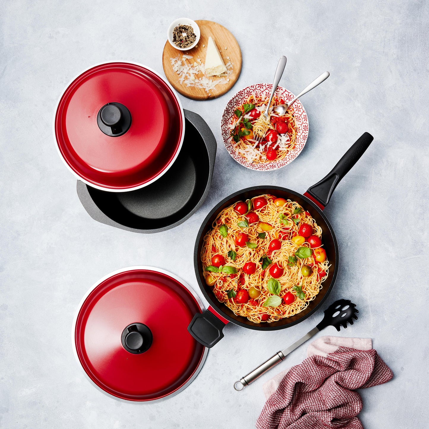 Bessemer Red 4 Piece Assorted Cookware Set