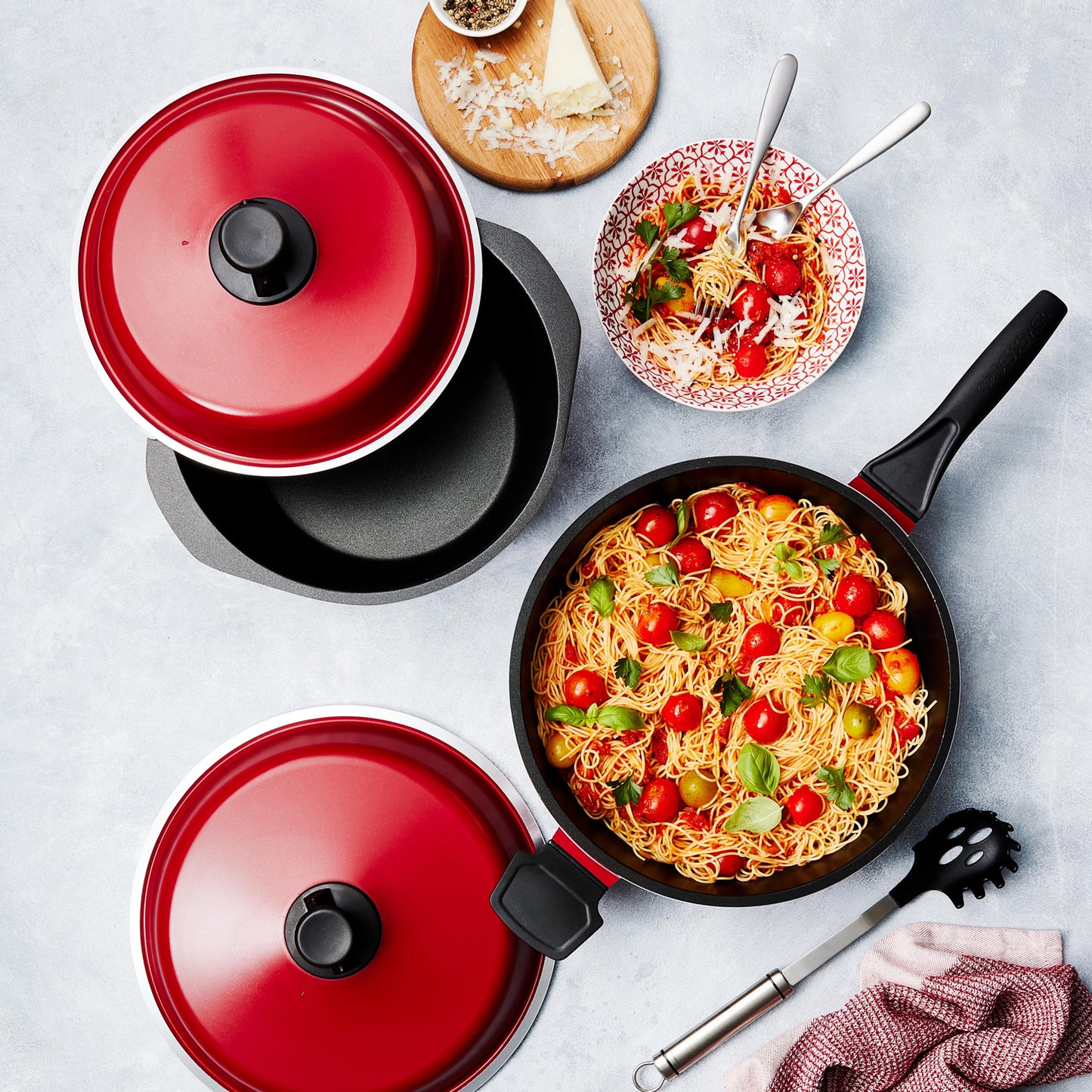 Bessemer Red 4 Piece Assorted Cookware Set