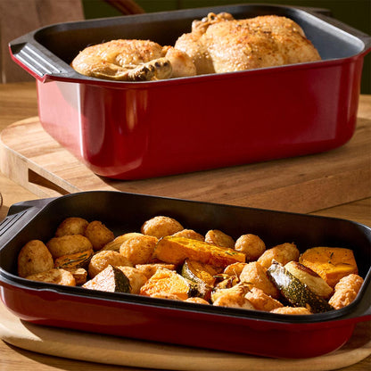 Bessemer Red Non Stick Roaster & Grill 34cm