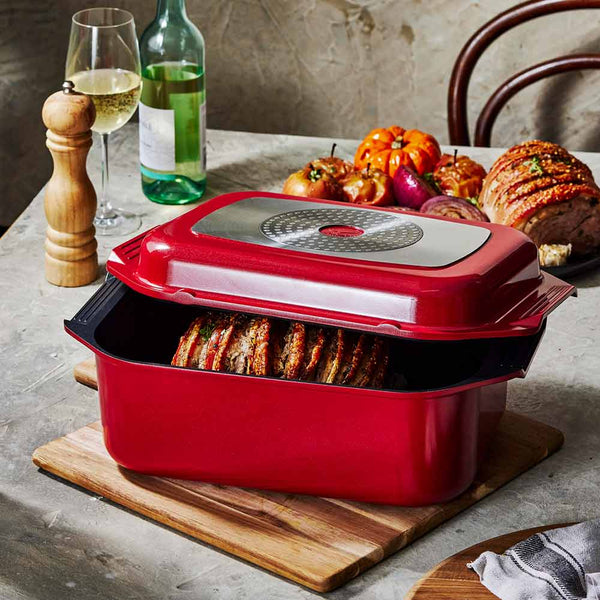 Bessemer Red Non Stick Roaster & Grill 34cm