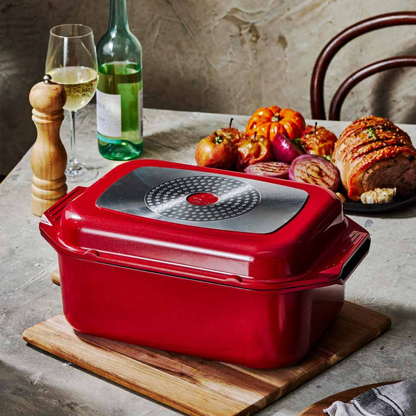 Bessemer Red Non Stick Roaster & Grill 34cm