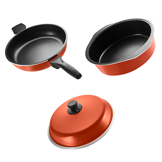 Bessemer 3 Piece Cookware Starter Set 32cm Burnt Orange