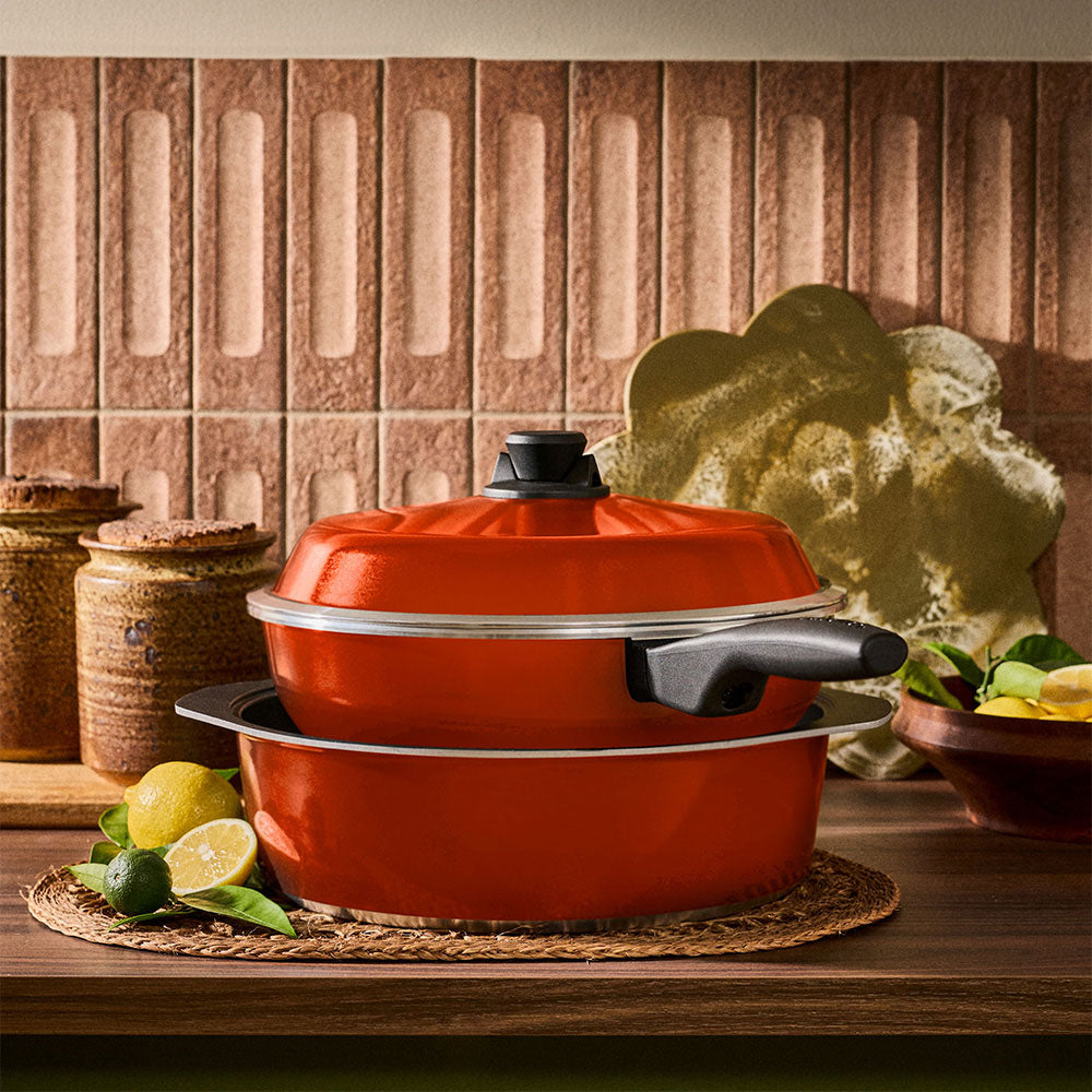 Bessemer 3 Piece Cookware Starter Set 32cm Burnt Orange