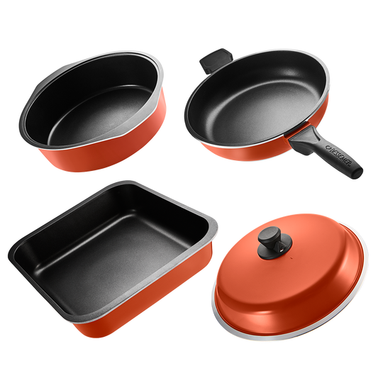 Bessemer 4 Piece Cookware Starter Set 32cm Burnt Orange